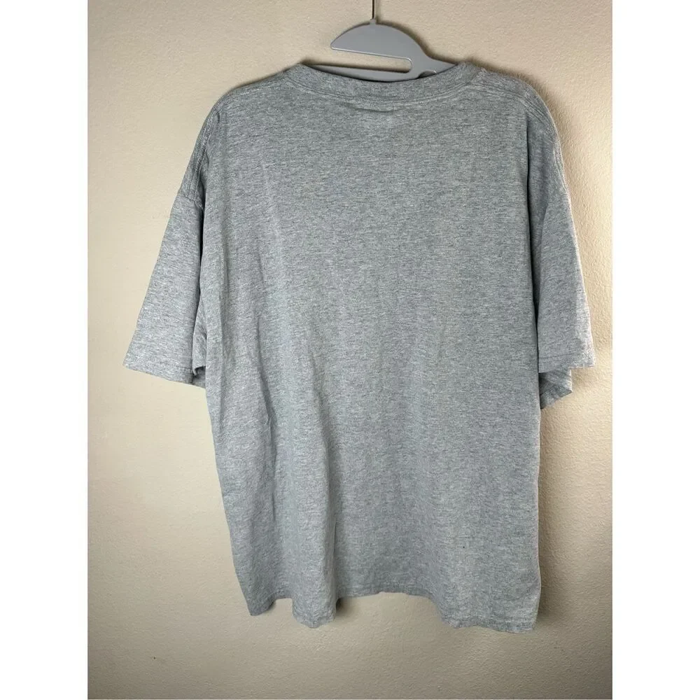 VTG Nike Graphic Logo Tee Sz Large Gray Yellow